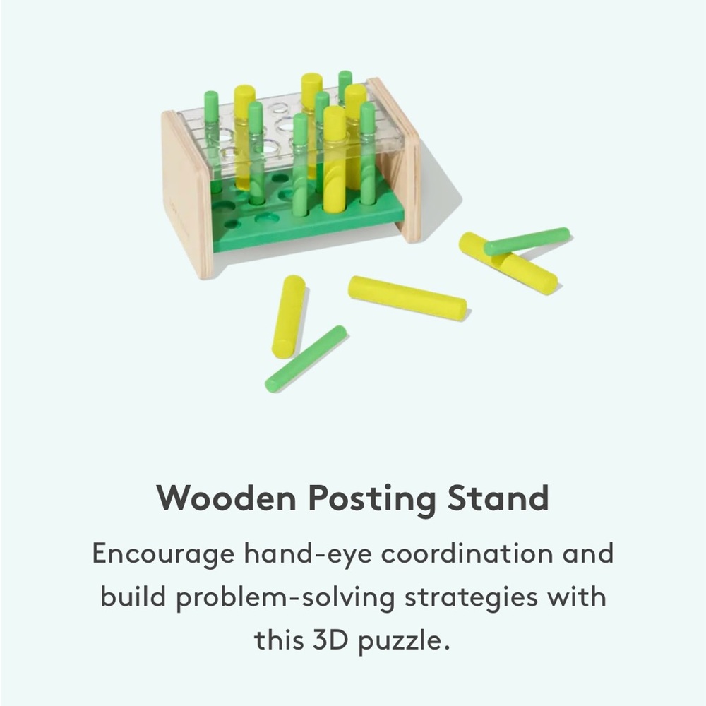 Lovevery Wooden Posting Stand from The Companion Play Kit Months 22, 23, 24